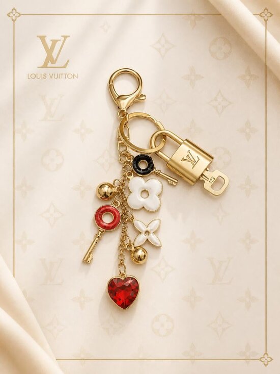 Louis Vuitton Accessories - Authentic Louis Vuitton Gold Lock & Key 🔑 Bag Charm w/ Unbranded Charm