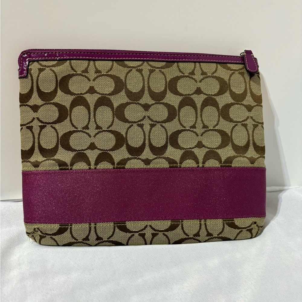 Coach Signature Purple Stripe Tablet Case Sleeve Cover