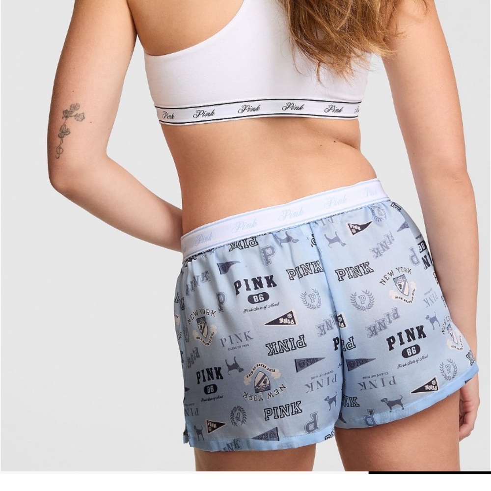 🔥VS Pink silky sleep shorts pajamas lounge shorts sz L NWT