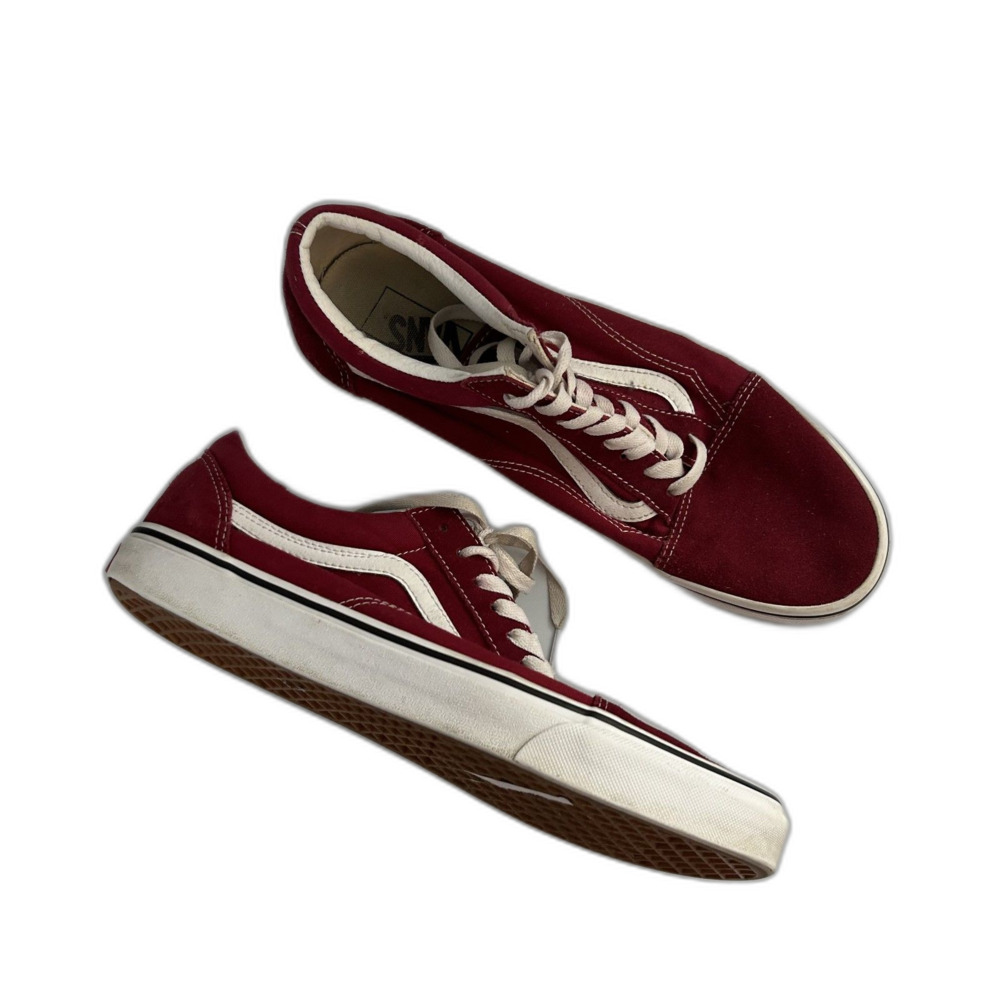 Vans Mens Sneaker Shoe Size 11.5 Lace-up Suede Classic Red Low Top Skate
