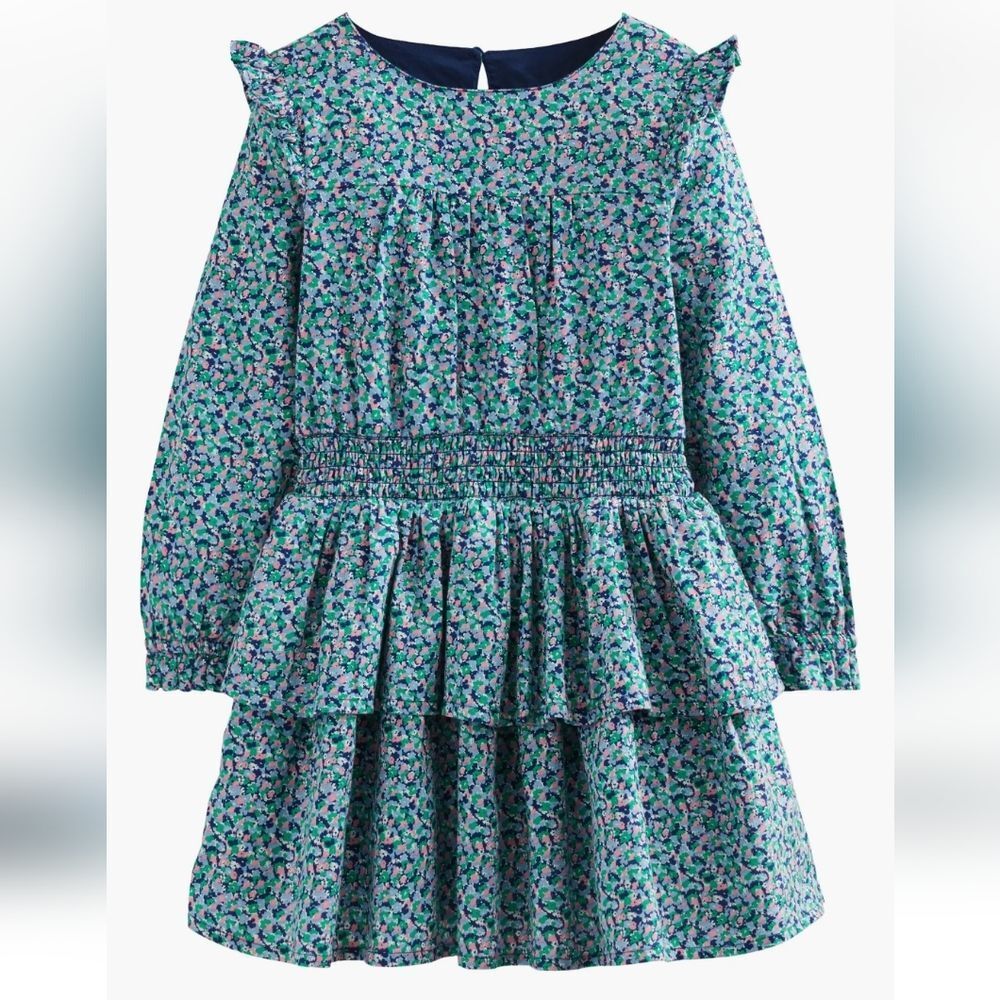 Kids' Floral Ruffle Long Sleeve Tiered Dress - Ditsy Floral