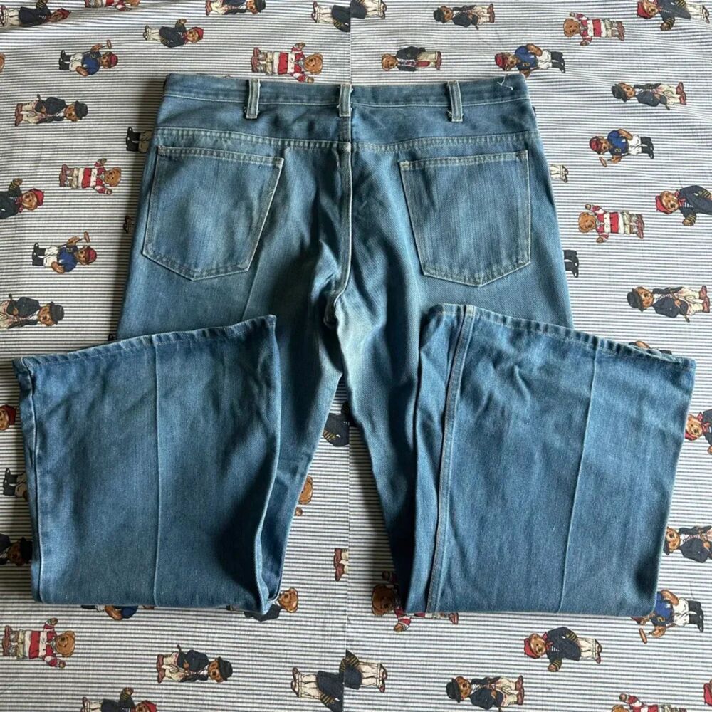 Vintage 70s 684 Style Bellbottom Flared Denim Jeans Size 38X30 - Picture 5 of 8