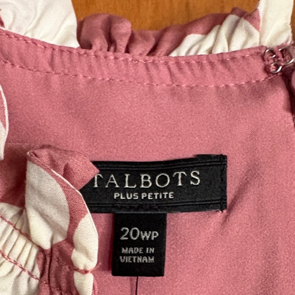 Talbots Pink and White Bubble Print Midi Dress - Picture 2 of 7