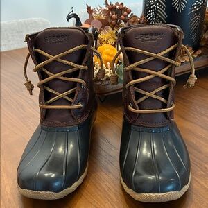 Sperry Top-Sider leather saltwater duck boots.