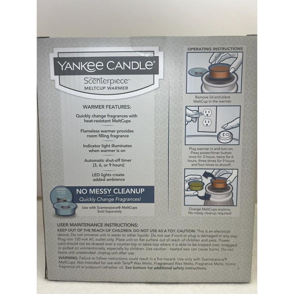 Yankee Candle Scenterpiece Amber Leaf  w/ LED and‎ Timer Meltcup Warmer NIB - Picture 4 of 6