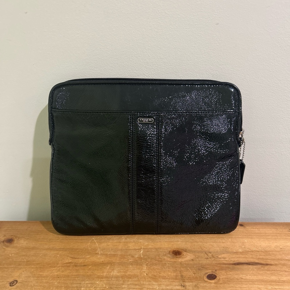 Coach Patent Leather Black IPad Tablet Case Cover Y2K