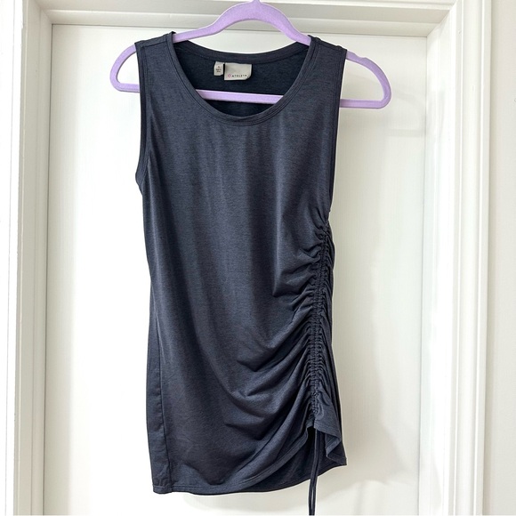 Athleta Tops - Athleta Charcoal Gray Ruched Tank Top, Size S