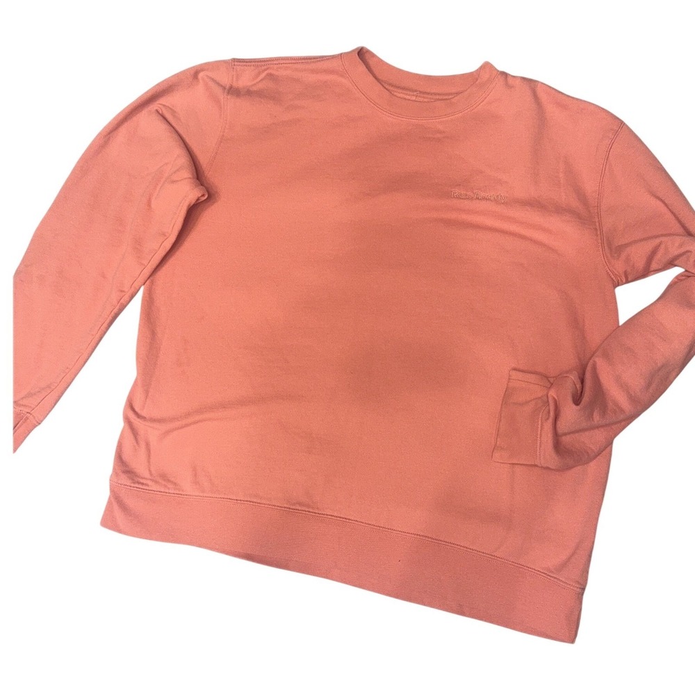 Rare Beauty XL Sweatshirt Pullover Crew Neck You are Rare Coral Top - Picture 2 of 6