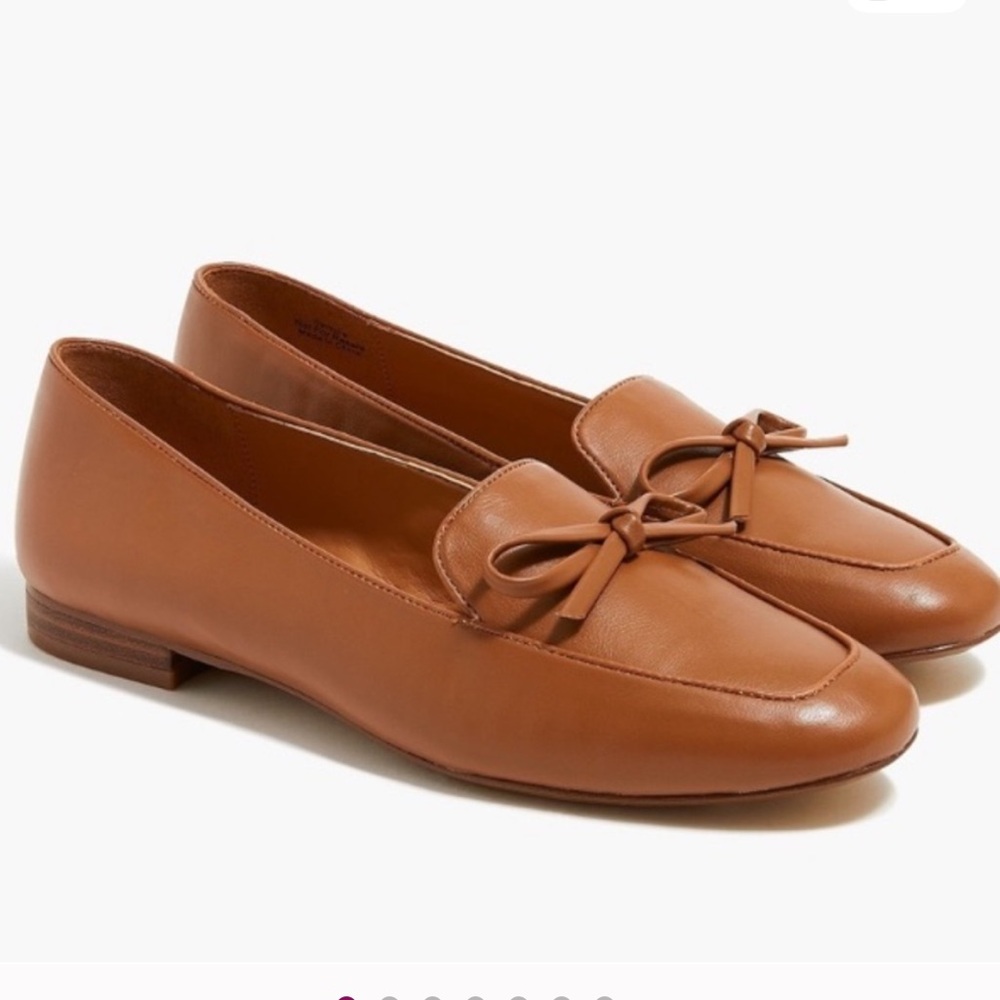 J. Crew Brown Bow Leather Loafers