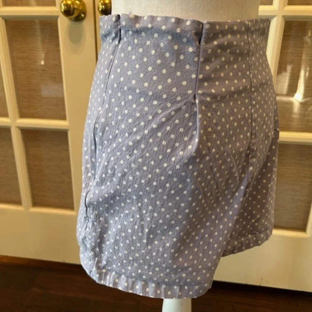 Sugarlips High Waist Polka Dot Shorts - Blue and White - Picture 4 of 4