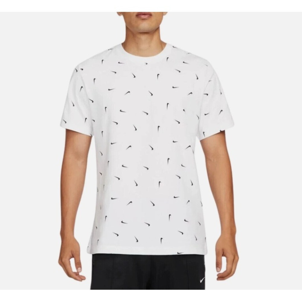 Nike The Nike Tee XXL White Black Swoosh All Over Print AOP T-Shirt Men's Club