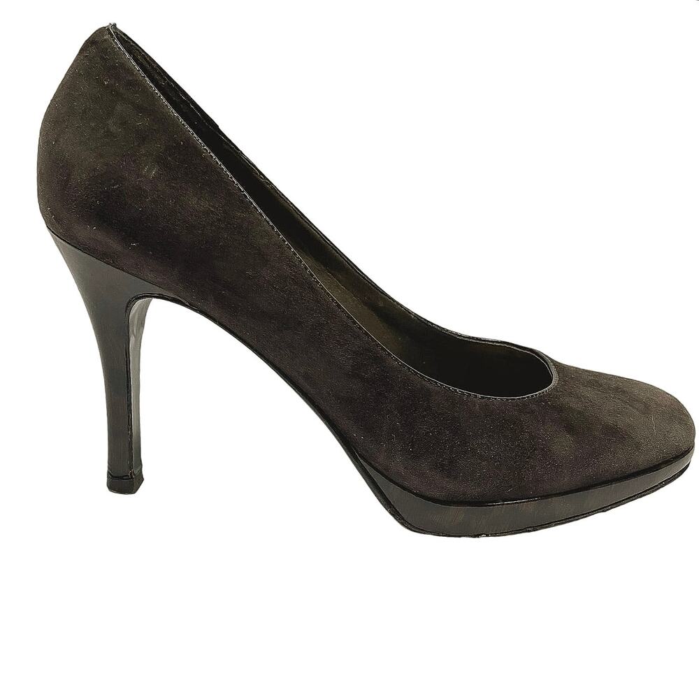 VGUC - Ann Taylor Faux Tortoise Shell Brown Suede Stilettos