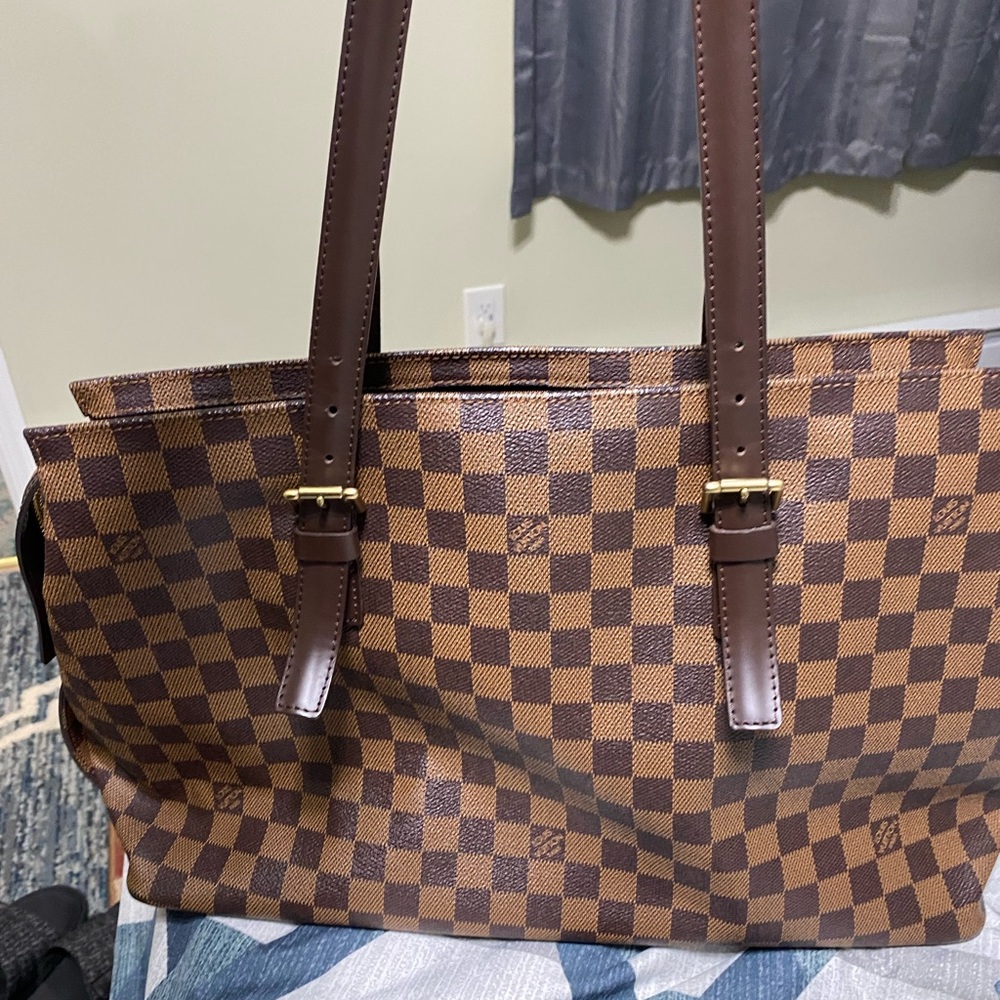 Louis Vuitton Brown Checkered Bag Chelsea Damier Ebene Shoulder Bag