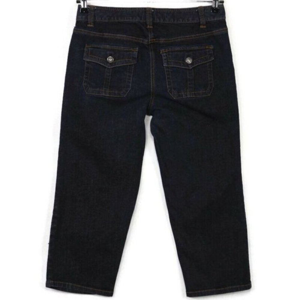 Ann Taylor Capri Crop Jeans Modern Fit Lindsay Waist Stretch‎ Dark 8