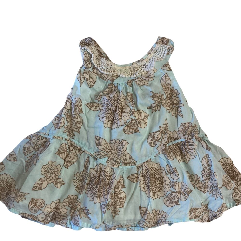 ❤️5/$25 SALE Gillian’s Closet Blue Sunflower Flowy Ruffle Lace Bow Summer Dress