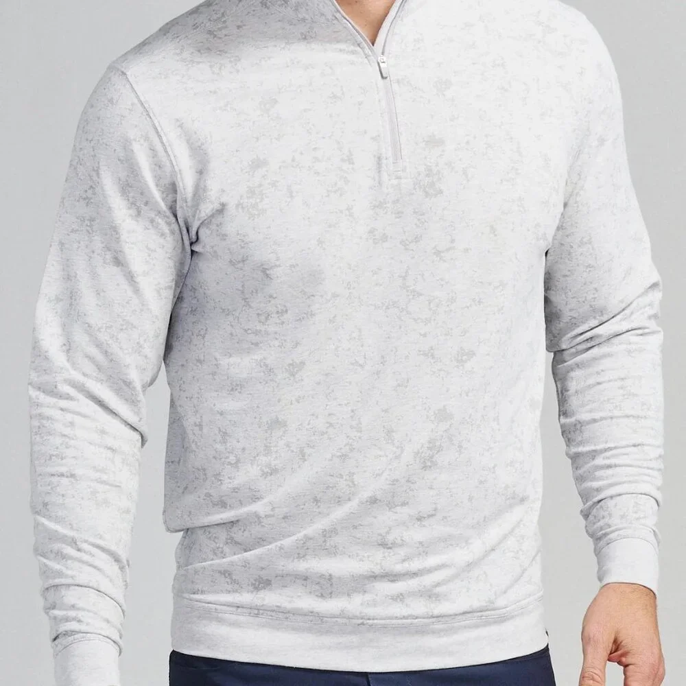 Tasc Performance Cloud French Terry Quarter Zip Pullover Sweater $118 in Grey - Picture 7 of 10