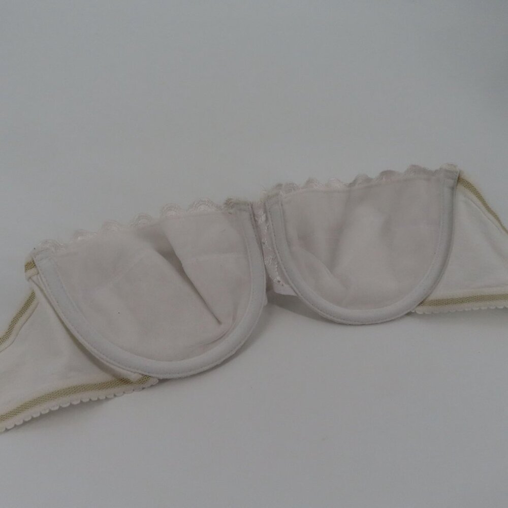 Gilligan & Omalley 36B Bra White Eyelet Lace Scallop Trim Strapless Underwire - Picture 5 of 12