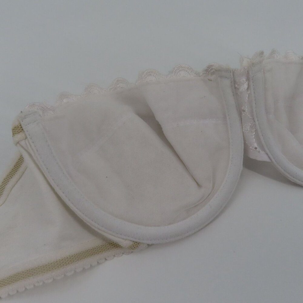 Gilligan & Omalley 36B Bra White Eyelet Lace Scallop Trim Strapless Underwire - Picture 6 of 12