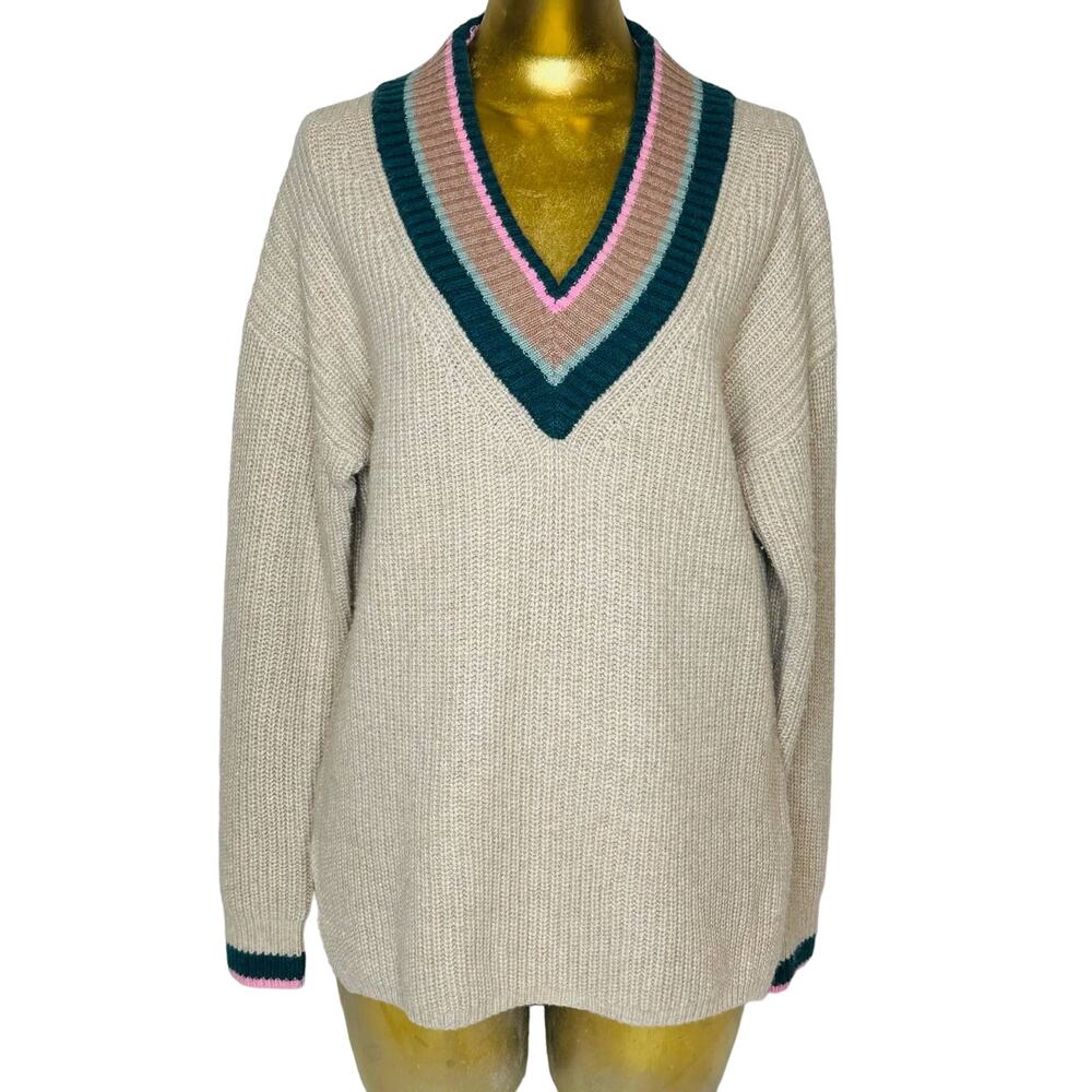 NWOT Madewell Tipped Forrest V-Neck Sweater