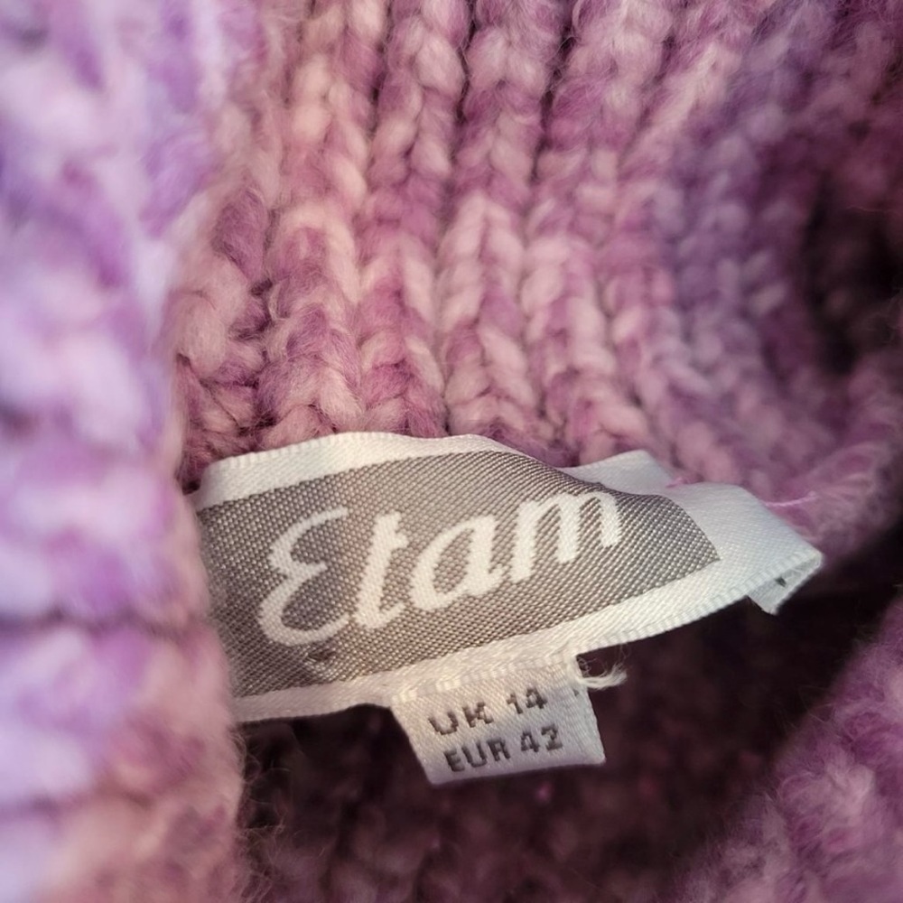 🇫🇷 Etam Paris Womens Orchid Wool Blend Turtleneck Jumper Sweater | M L EU 42 - Picture 6 of 9