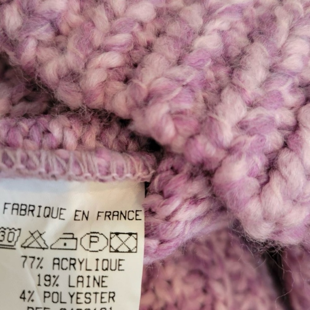 🇫🇷 Etam Paris Womens Orchid Wool Blend Turtleneck Jumper Sweater | M L EU 42 - Picture 7 of 9