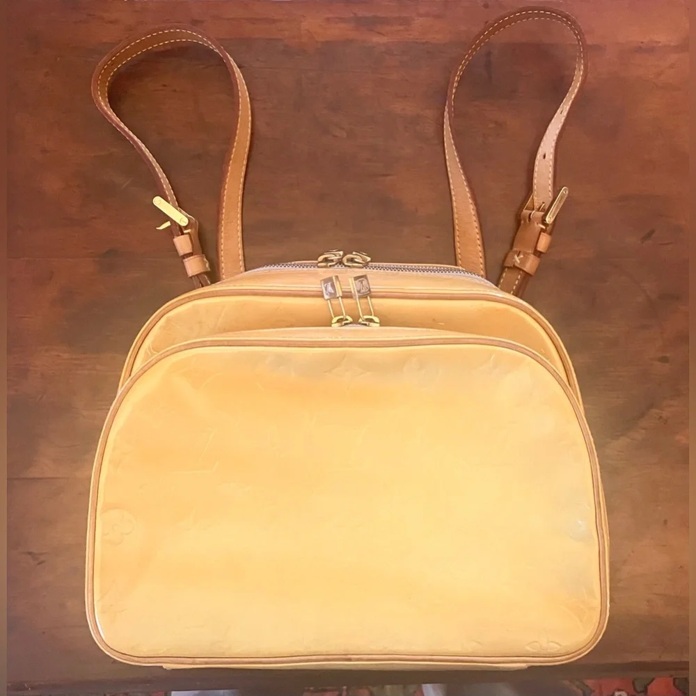Authentic Louis Vuitton Yellow Murray Vernis backpack - Picture 1 of 13