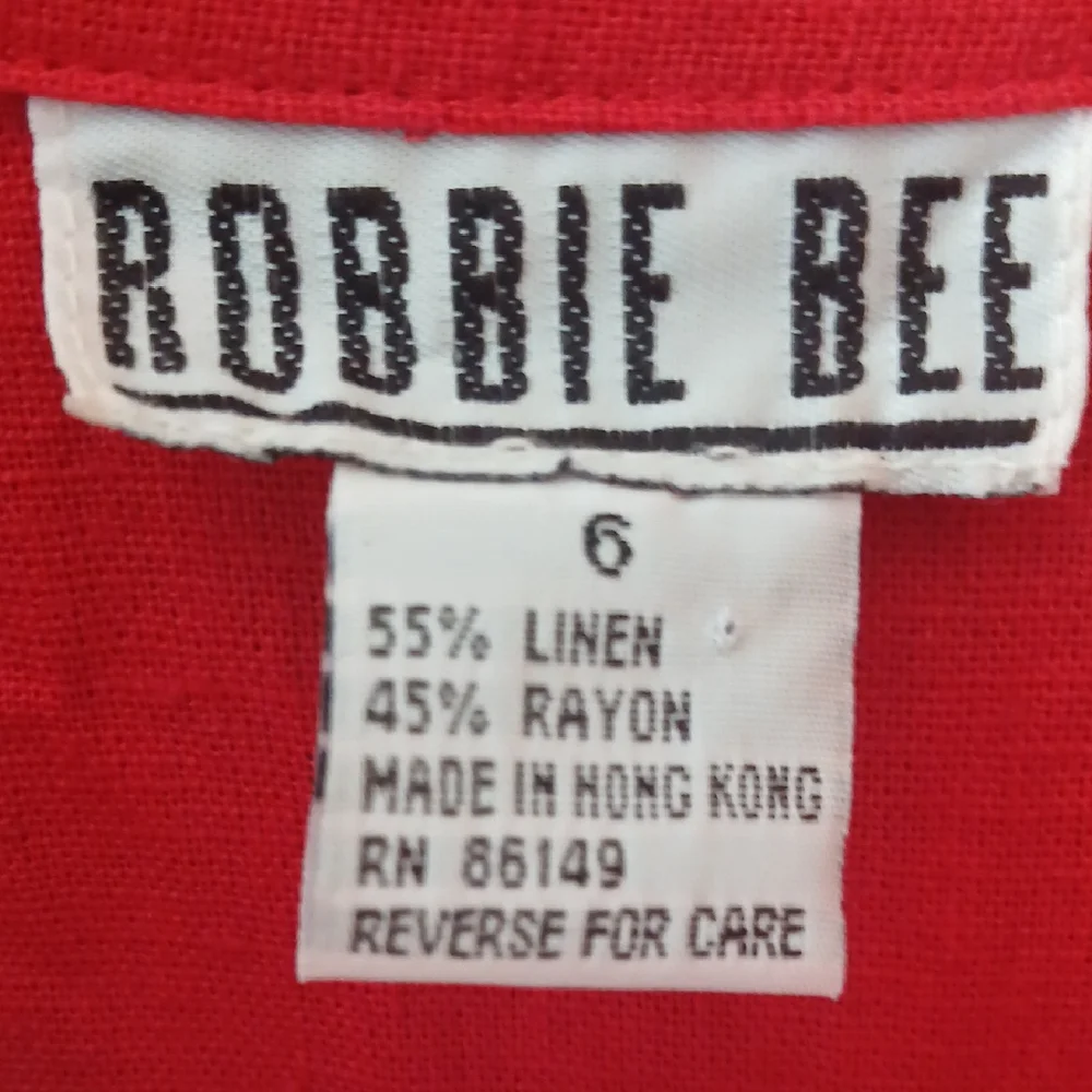 Robbie Bee Red Linen Blend Dress - Picture 5 of 6