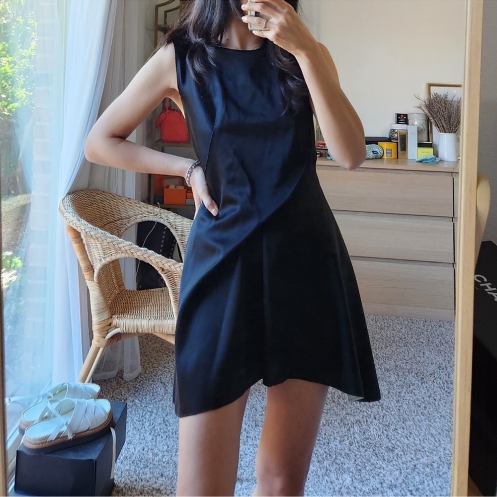 3.1 Phillip Lim Black Silky Satin Sleeveless Dress