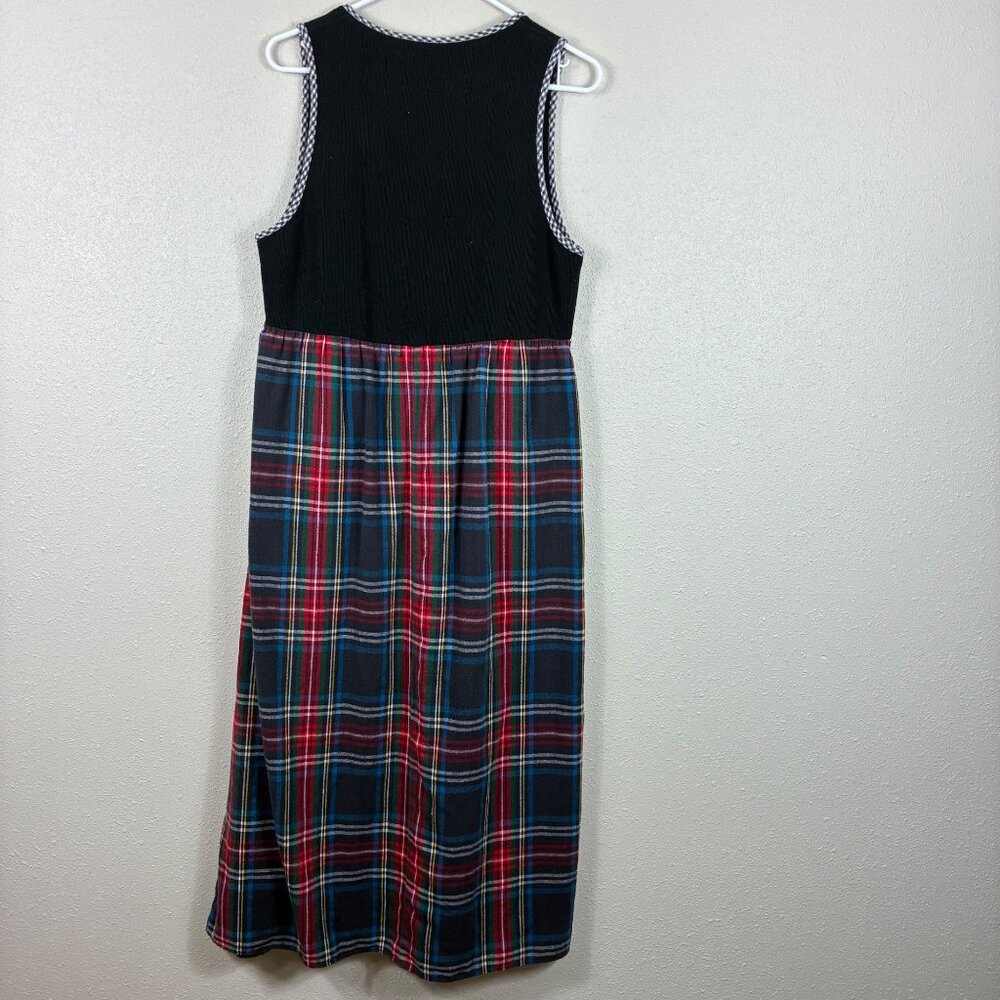 Plaid Midi Dress - Black and Red - Picture 7 of 7