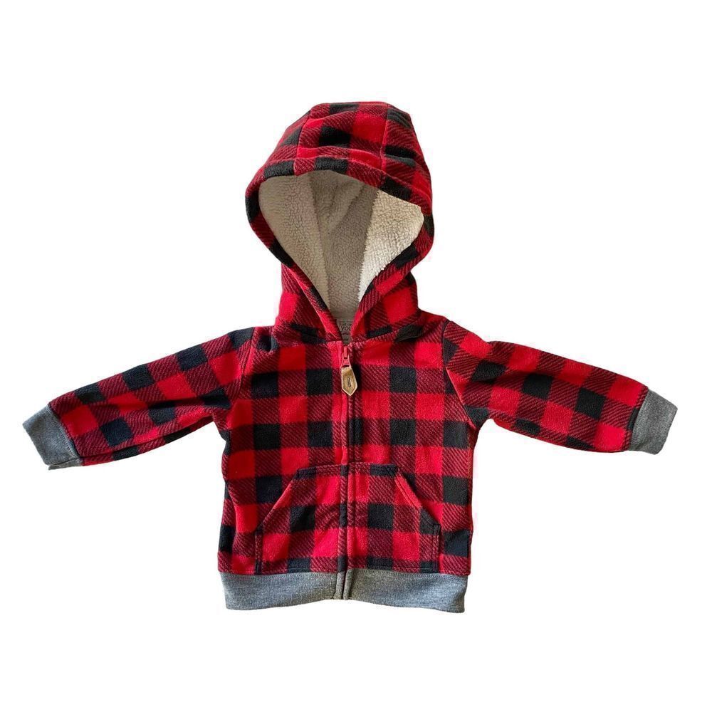 Baby Boy Carter’s Buffalo Plaid Fleece Hoodie, 6m