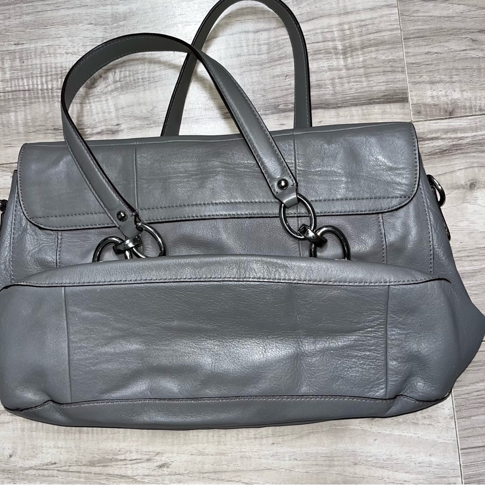 Coach Gray Poppy Kristin Leather Satchel - Picture 3 of 11