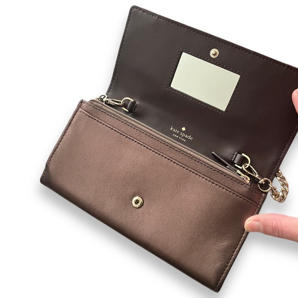 Kate Spade Briar Lane Quilted Metallic Wallet on Chain - Picture 5 of 8
