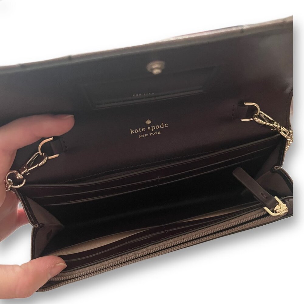 Kate Spade Briar Lane Quilted Metallic Wallet on Chain - Picture 6 of 8