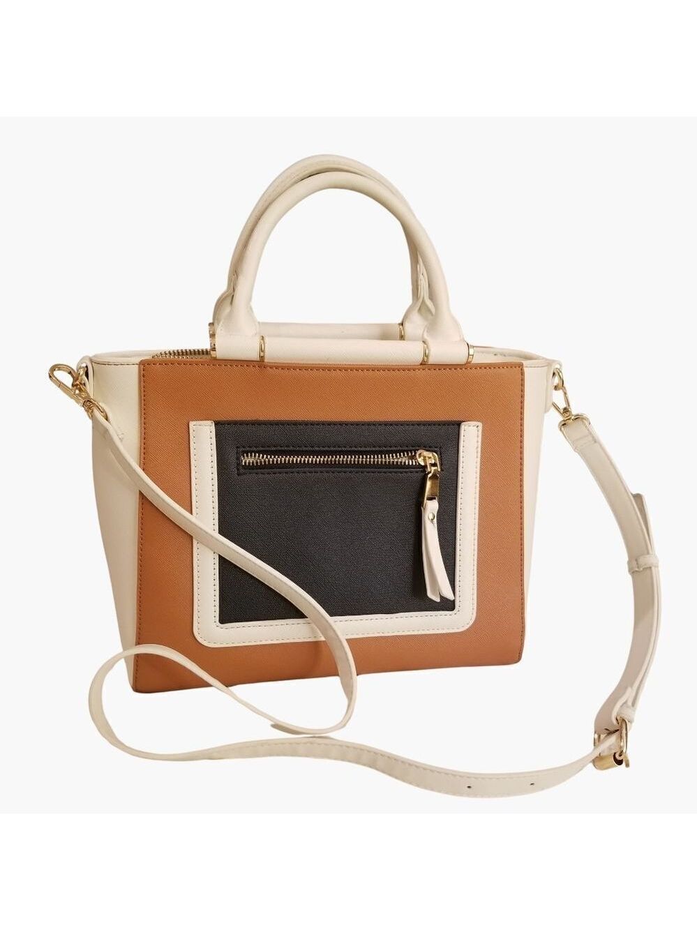 🆕️Madison West PU Leather Satchel Handbag with Crossbody Strap.   C1S12