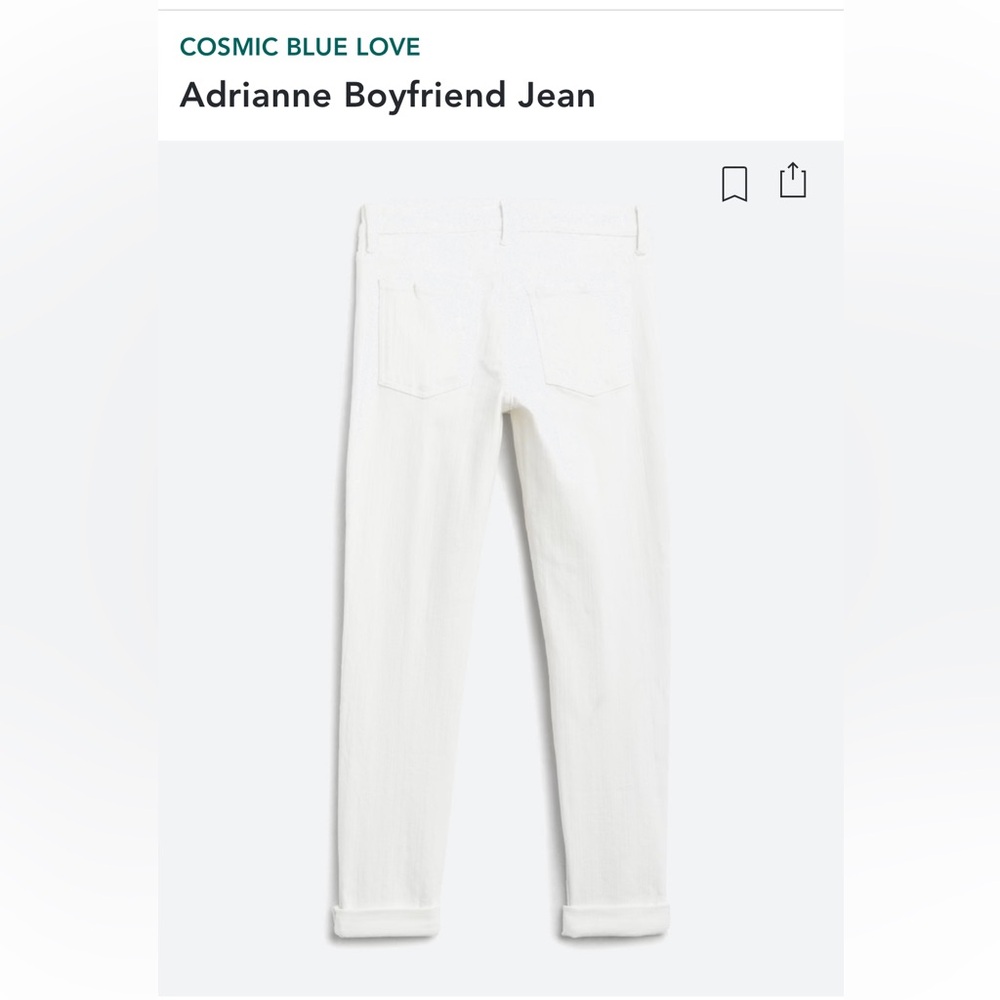 🤍 COSMIC BLUE LOVE White Boyfriend Jean | Sz 25 | 2 - Picture 2 of 11