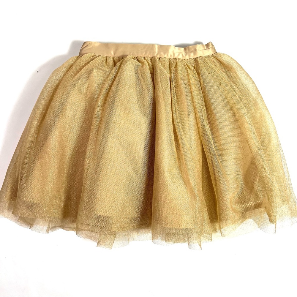 NWT Janie and Jack Shimmer Holiday Tulle Gold Skirt Size 5