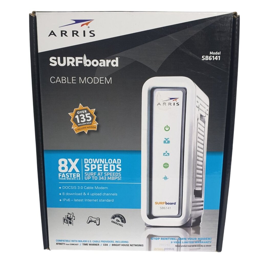 Arris SURFboard SB6141 DOCSIS 3.0 Cable Modem White New