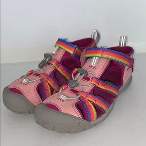 Keen Girls Seacamp II CNX Water Sandals Pink and Rainbow Colors