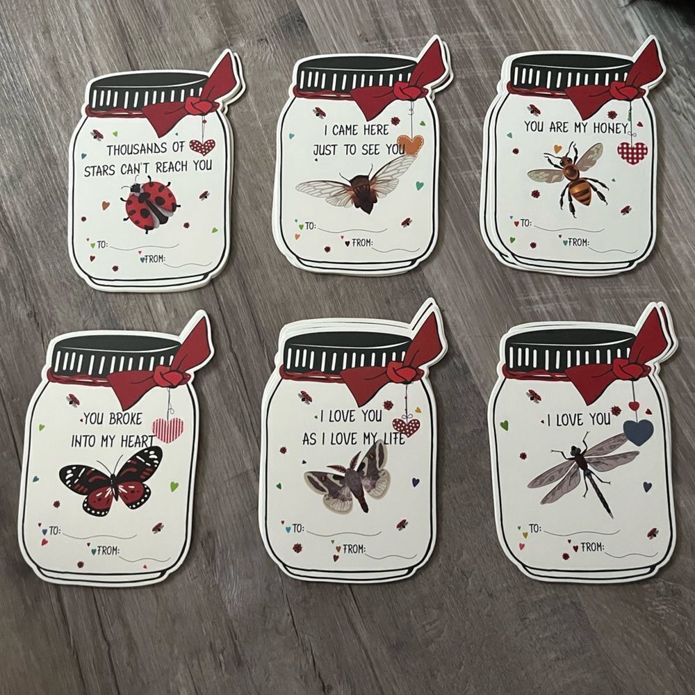 36 Insect Cards for Valentine’s, classroom or everyday