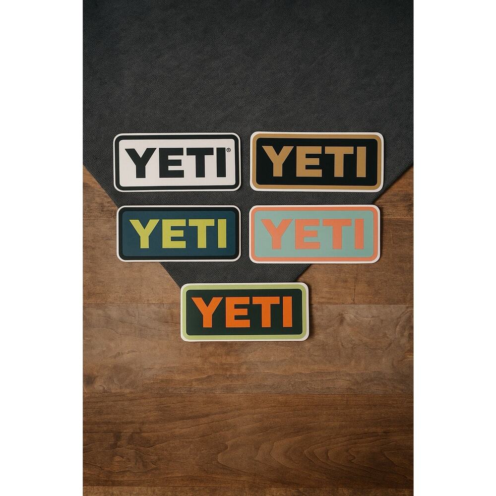 YETI Logo Stickers Bundle Lot of 5 Outdoor Adventure Decal Camping Hiking Cooler
