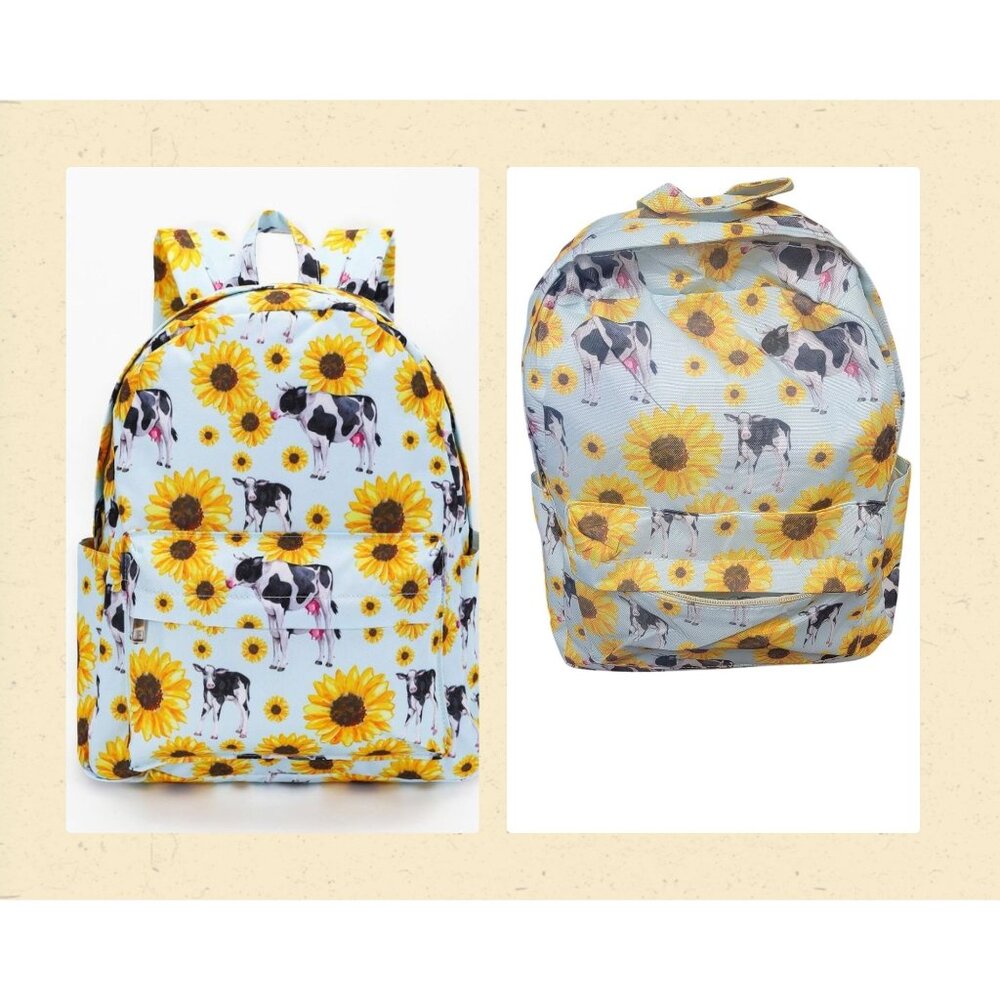 Cows and Sunflowers Yellow‎ Flower Girls Backpack