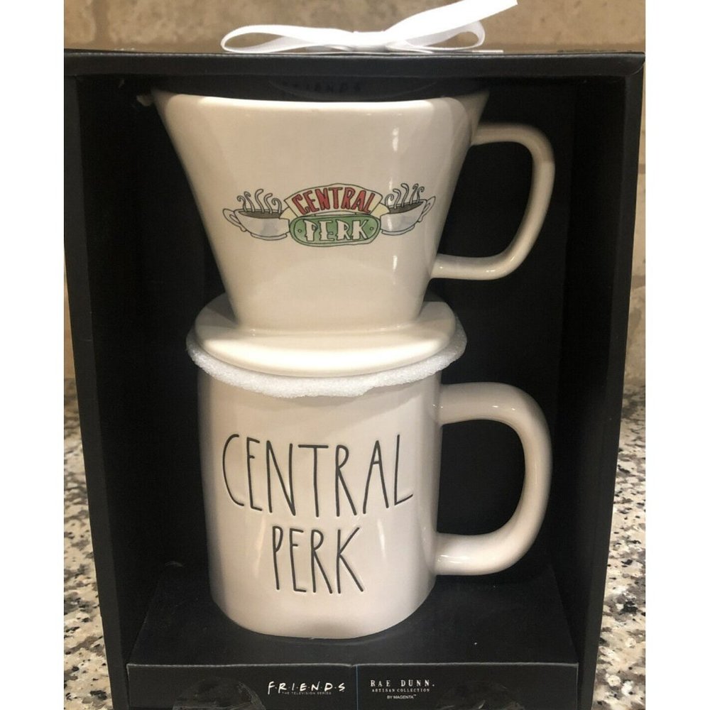 Rae Dunn Friends Central Perk Coffee Drip & Mug Set Brand New Artisan Collection