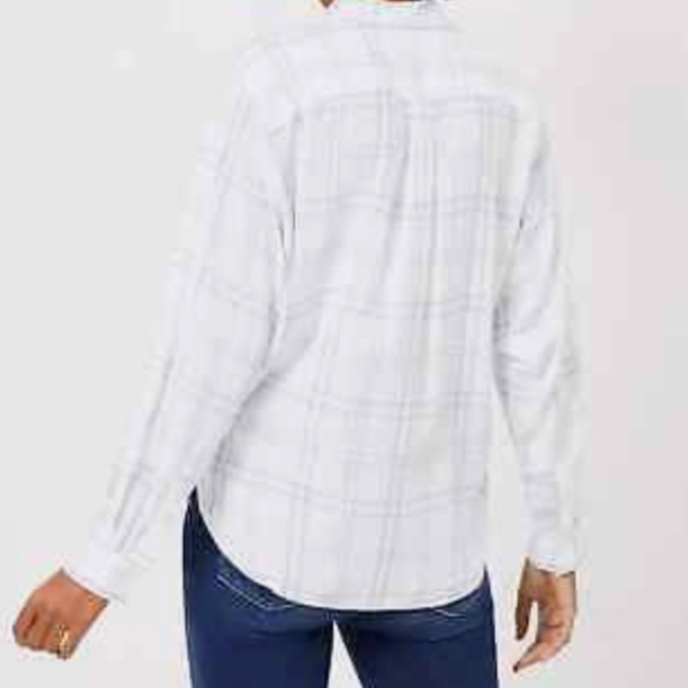 Ann Taylor Relaxed Windowpane Button Down Shirt