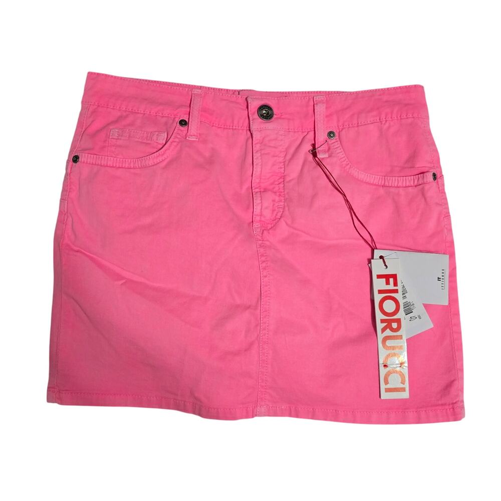 Fiorucci Designer Italian Pink Miniskirt Coquette Clueless Barbie Size 40
