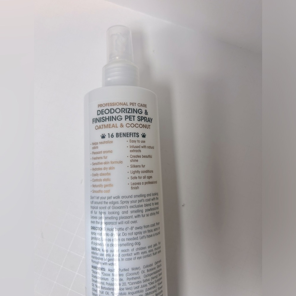 GIOVANNI Deodorizing & Finishing Pet Spray - Oatmeal & Coconut - Picture 2 of 3