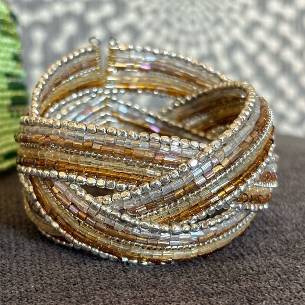 3 Beaded Cuff Bracelets - Picture 4 of 5