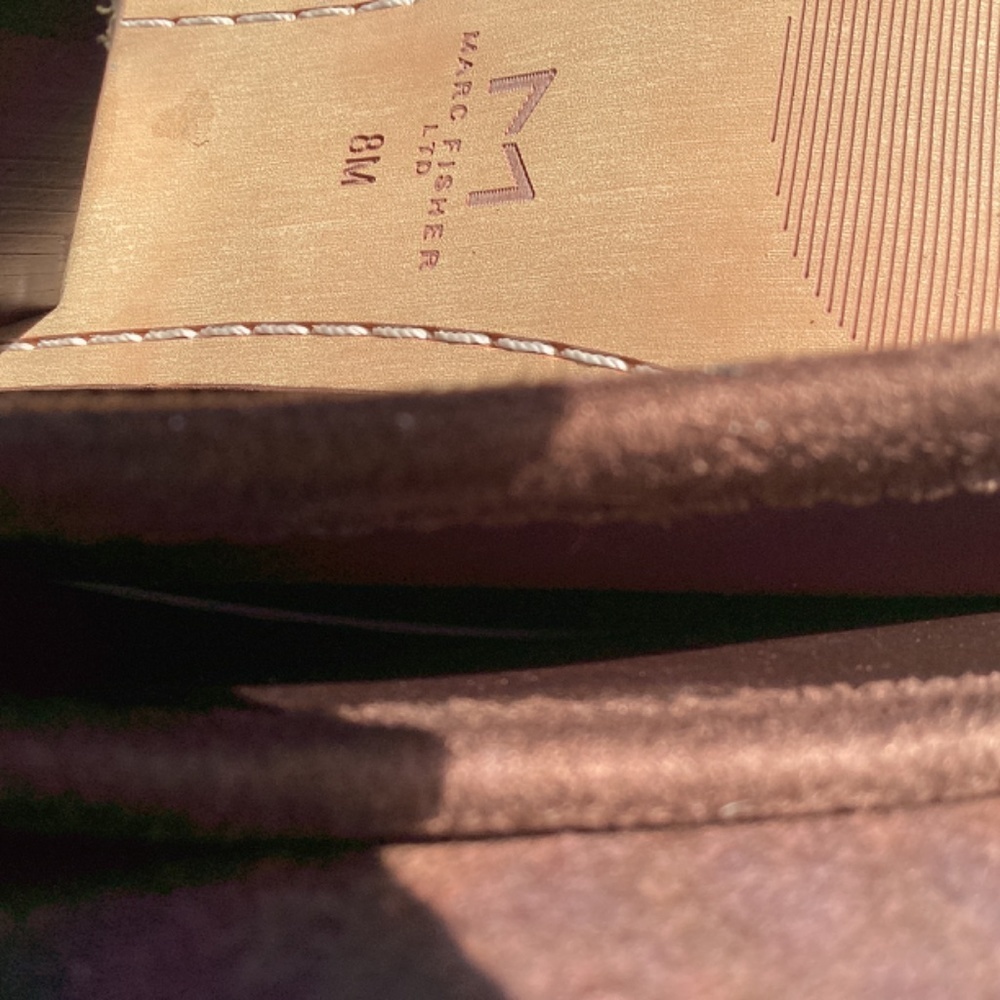 NWT Marc Fisher LTD Okun OTK Vegan Leather Tie Back Dark Brown Boot - Picture 9 of 9