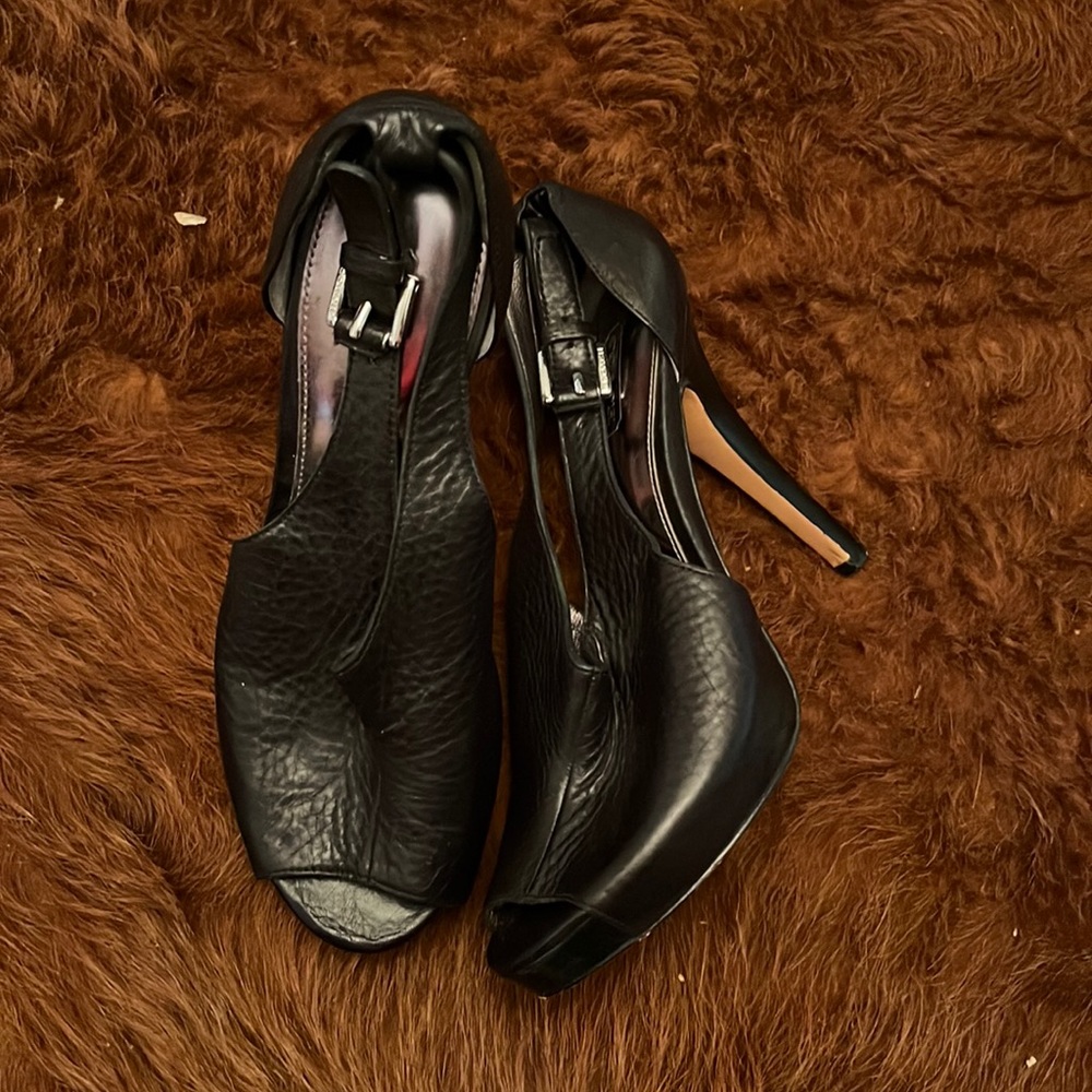 Coach Black Peep Toe Heels