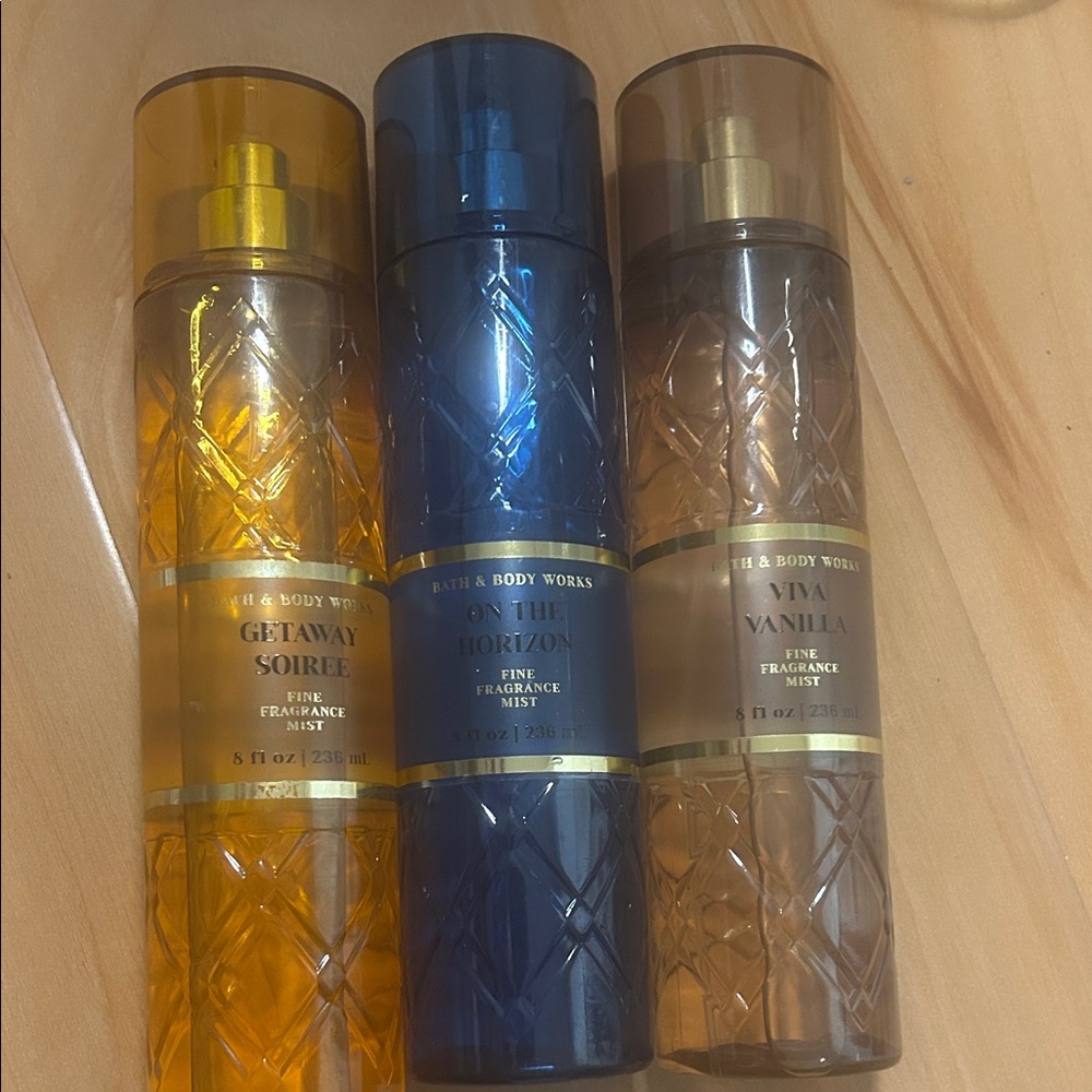 Bath & Body Works Fragrance Mist Set - Yellow, Blue, Tan