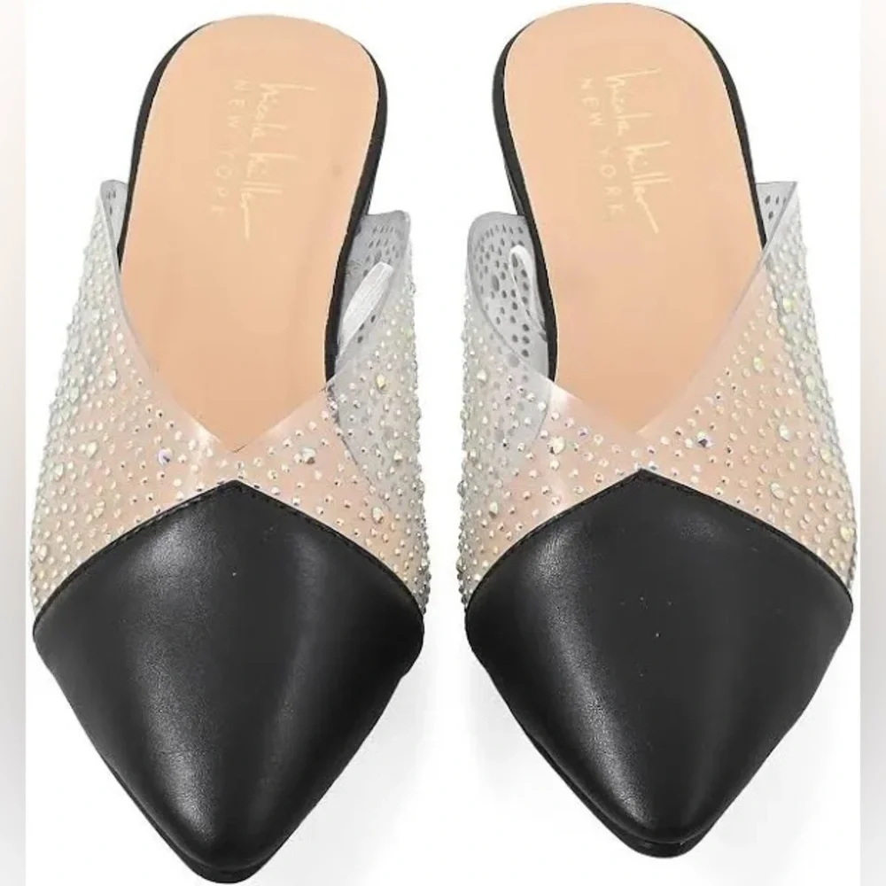 Nicole Miller Black Rhinestone Mules size 6 and 8 available. Brand new - Picture 3 of 5